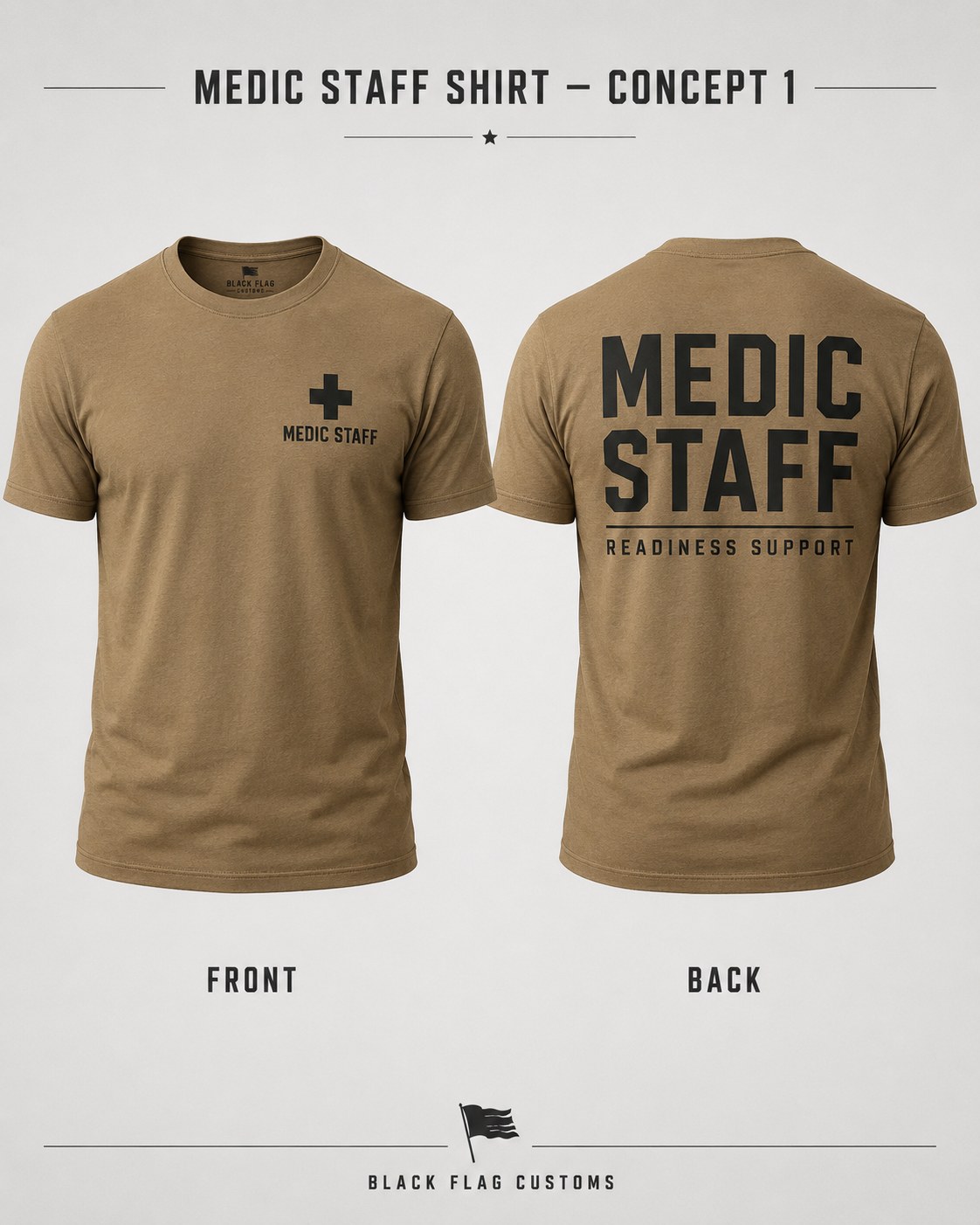 Medic Staff Shirt Concept 1 front and back mockup