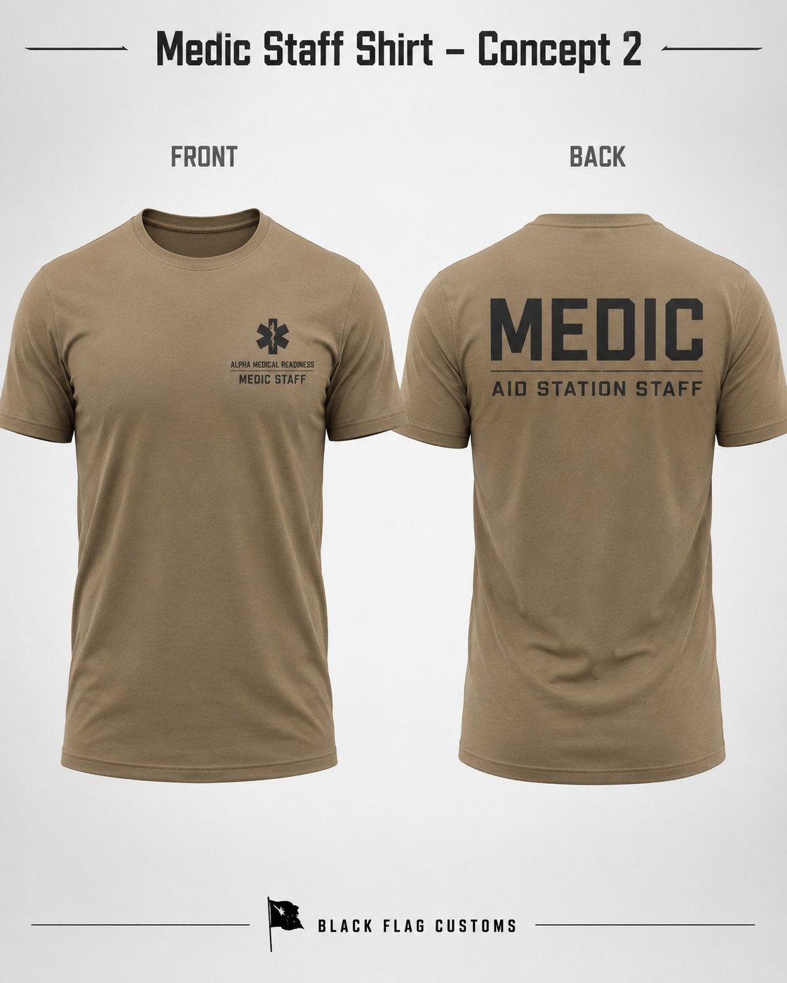 Medic Staff Shirt Concept 2 front and back mockup